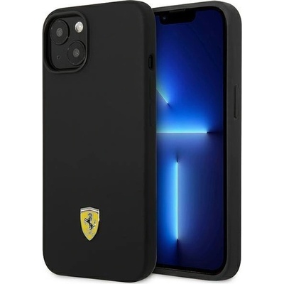 Ferrari Кейс Ferrari FEHCP14MSIBBK за iPhone 14 Plus 6.7", черен/черен, твърд, силиконов, с метално лого (3666339063214)