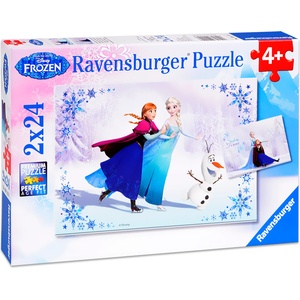 Ravensburger Пъзел Ravensburger от 2 x 24 части - Замръзнало кралство, Сестри завинаги (9115) - baby