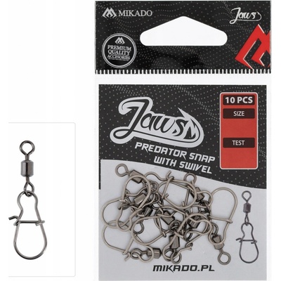 Mikado Karabinka s Obratlíkom Jaws Predator veľ.S 10 ks