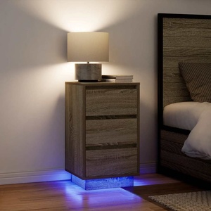 vidaXL Нощен шкаф с LED осветление Дъб Сонома 38x34x65 cm (861303)