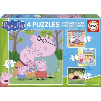 Educa - Puzzle 4v1 Progressive Puzzles Peppa Pig - 1 - 39 piese