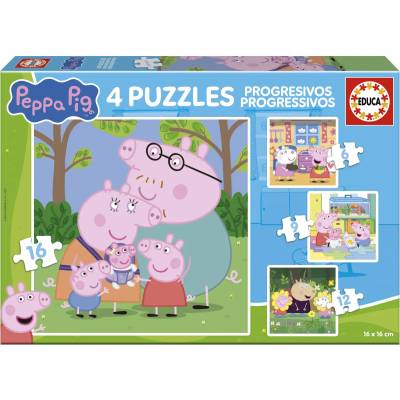 Educa - Puzzle 4v1 Progressive Puzzles Peppa Pig - 1 - 39 piese