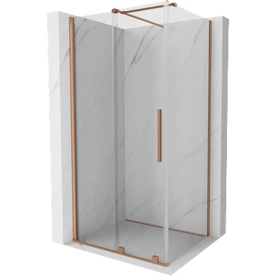 Mexen Velar плъзгаща се душ кабина 90 x 100 см, прозрачна, четкана мед - 871-090-100-01-65 (871-090-100-01-65)
