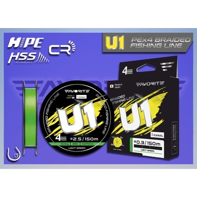 Favorite U1 Light Green rybářská přívlačová šňůra - 2.0 - 12,0kg