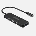 Approx USB HUB - Type-C 4in1 HUB (3db USB2.0, 1db USB3.0) Black APPC48V2 (APPC48V2)