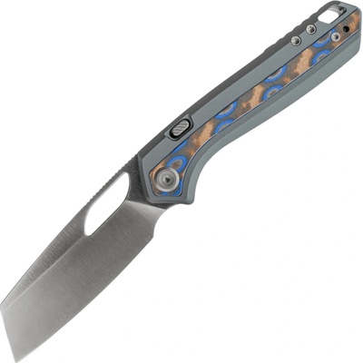 Vosteed Kroc 329, S35VN Satin,Gray Aluminum & Ocean Micarta A1813