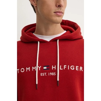 Tommy Hilfiger Суичър Tommy Hilfiger в бордо с качулка с апликация (MW0MW11599)