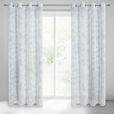 Takoy Závěs AMBER z lehkého etamínu v eko stylu s potiskem jemných větviček 140 x 250 cm-HF-409001 | 140 x 250 cm