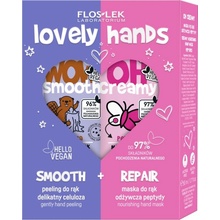 FlosLek Laboratorium Lovely Hands Wow Smooth jemný peeling na ruky 50 g + Oh Creamy vyživujúca maska na ruky 50 ml