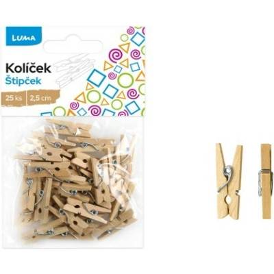 LUMA Kolíčky dekořační - natur - 2,5 cm - 25 ks - F550160