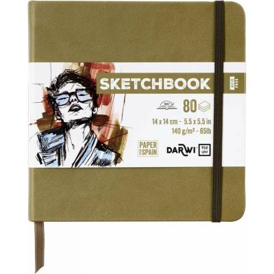 Darwi Skicovací blok Khaki 14 x 14 cm 140 g 80 listov