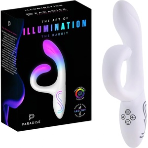 Paradise Illumination - вибратор с осветен клиторен накрайник (бял) - lovesexshop