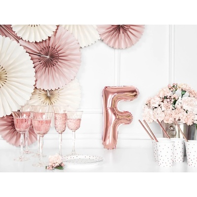 Party Deco FB2M F 019R Fóliový balón ružovo zlatý písmeno 35 cm F