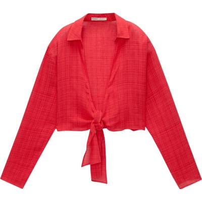 Pull&Bear Блуза червено, размер M