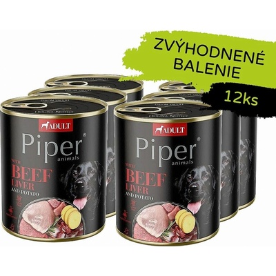 Piper Adult s hovädzou pečeňou a zemiakmi 12 x 800 g