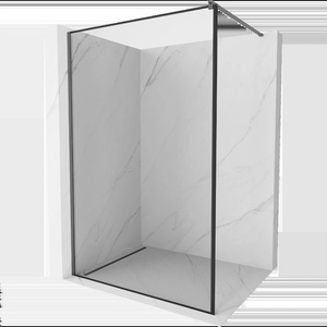 Mexen Kioto душ стена Walk-in 60 x 200 см, черна рамка 8 мм, метал gun - 800-060-101-95-70 (800-060-101-95-70)