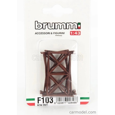 Brumm Accessories Set 5x Transenne Street Barricades Sizes Misure 4.65cm X 2.85 Cm Brown 1:43