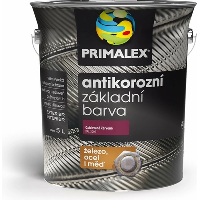 Primalex základná antikorózna farba 844 červenohnedá 5 l