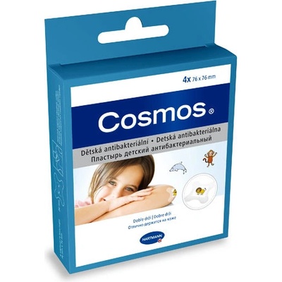 Cosmos Kids antibakteriálna náplasť 7,6 cm x 7,6 cm 4 ks