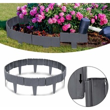 Garden King Záhradný plastový obrubník s imitáciou kameňa 10 ks, 25 x 23 x 13 cm