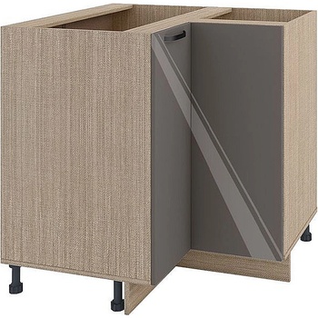 Image 1 of ИРИМ Ъглов долен шкаф с две врати МФ-Антрацит гланц-05-61 90 см