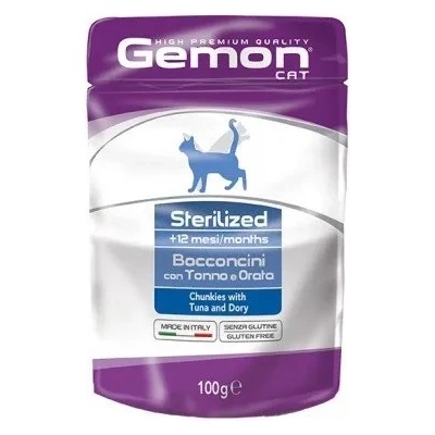 Gemon Tuna and Dory Sterilized - Пауч с риба тон, за кастрирани котки - 100 гр