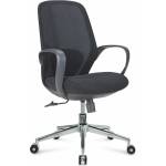 RFG Работен стол RFG Egg W Chrome, до 130кг, дамаска, полипропиленова база, регулируем люлеещ механизъм, лумбална опора, черен
