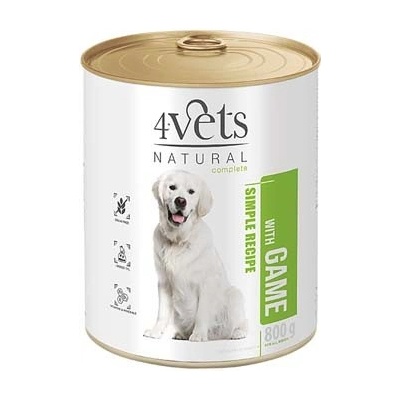4Vets Natural Simple Recipe so zverinou 800 g