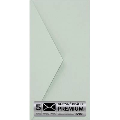 Obálka PREMIUM 5 KS (DL) 110x220 mm Zelená pasletová Vintage
