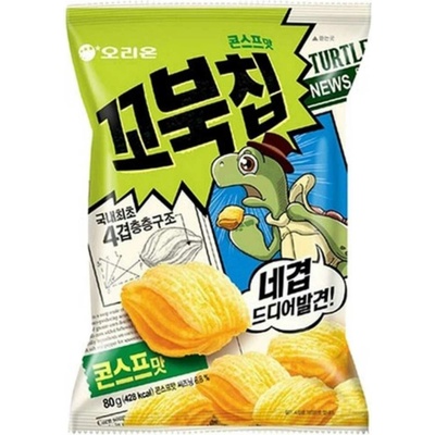ORION Turtle Chips kukuričné lupienky s príchuťou kukuričnej polievky 80 g