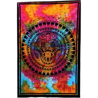 Ancient Wisdom Nástenná plachta farebná prikrývka Hamsa ruka 130x200