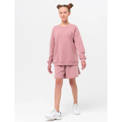 Winkiki Kids Wear dívčí sportovní tepláková souprava (mikina + kraťasy) broskvová