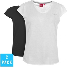 LA Gear 2 Pack V Neck Top Ladies black white