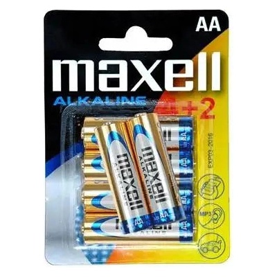 Maxell Алкална батерия maxell aa, lr-6, 4+2 бр. в опаковка, 1.5v (4902580163846)