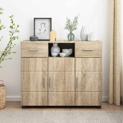 vidaXL Дървен шкаф Сонома дъб 88, 5 x 30, 5 x 73 см Инженерно дърво (880283)