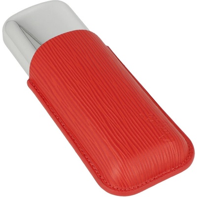 Angelo pouzdro na 2 doutníky kov kůže červené