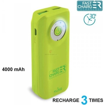 PURO Universal External Fast Charger Battery 4000 mAh zelená