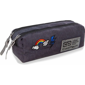 COOLPACK Ученически несесер с два ципа CoolPack Edge Sparkling Badges Grey (B69085)