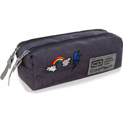 COOLPACK Ученически несесер с два ципа CoolPack Edge Sparkling Badges Grey (B69085)