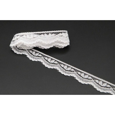 Silonová čipka s oblúčikmi - biela - šírka 1,5 cm