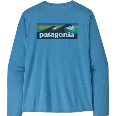 Patagonia Мъжка спортна тениска Patagonia L/S Cap Cool Daily Shirt Boardshort Logo Sport shirt - Shore Blue / Light Shore Blue X-Dye - размер XXL (216-8004-0216)