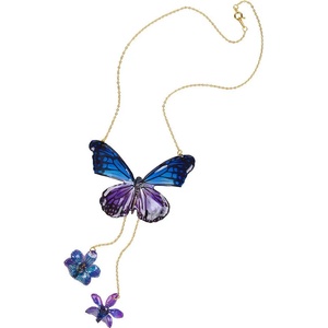 Dannyra Колие на синджир с пеперуда и истински орхидеи Dannyra Jewels