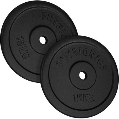 PHYSIONICS Záťažové kotúče 2 x 15 kg, 31 mm, liatina