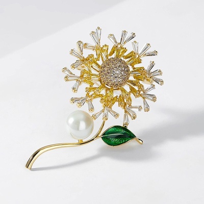 Éternelle Brož Swarovski Elements Ricarda - design sedmikrásky B2111/AL Zlatá