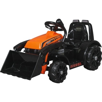 mamido Dětský elektrický traktor s radlicí oranžový