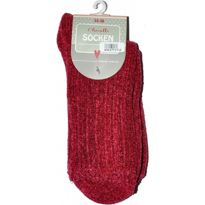 WiK Teplé dámske ponožky 37717 Chenille Socks Bordová