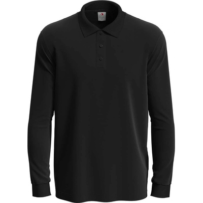Stedman classic polo long sleeve st3400 / Мъжка поло тениска с дълъг ръкав - черна l (st3400blol)