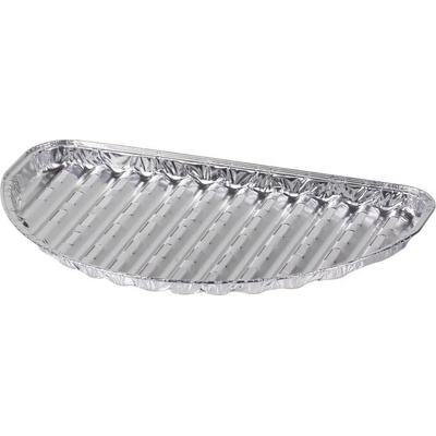 MagicHome Miska 33x19x2.0 cm, 4 ks, polkruhová, perforovaná, ALU
