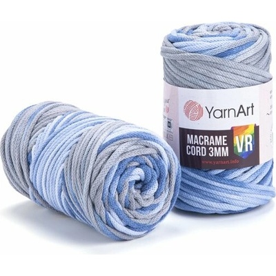 YarnArt Macrame Cord VR 3mm 916 modro-šedá