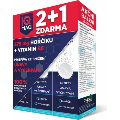 IQ Mag horčík + B6 šumivé tablety 40 + 20 tabliet